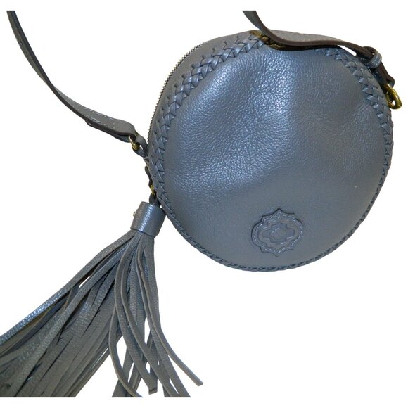 Oryany Kaye Round Whip Stitch Pebbled Leather Crossbody Bag Tassel & Adj Strap - Picture 2 of 16